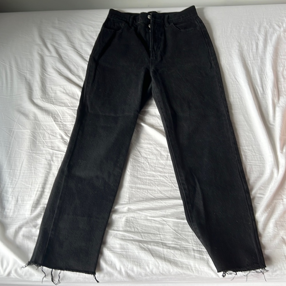 Pacsun black ego high waisted straight leg jeans size 25